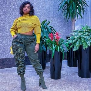 Yellow Wrap Crochet Sweater